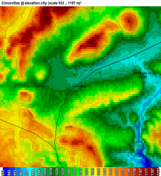 Cincovillas elevation map