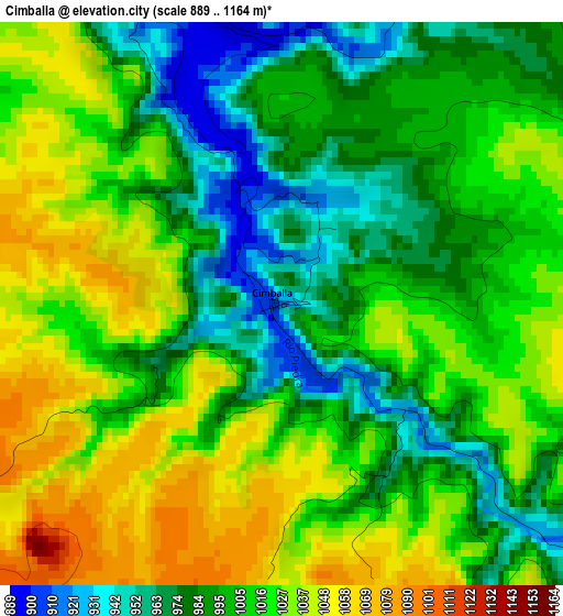 Cimballa elevation map