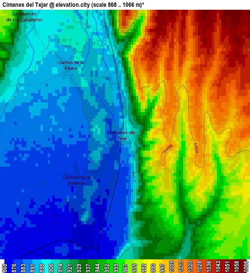 Cimanes del Tejar elevation map