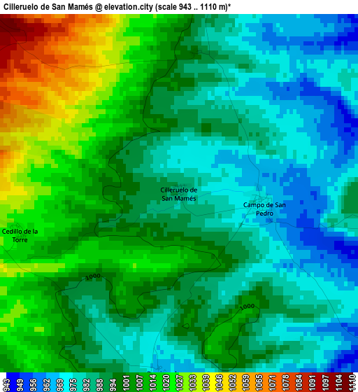 Cilleruelo de San Mamés elevation map