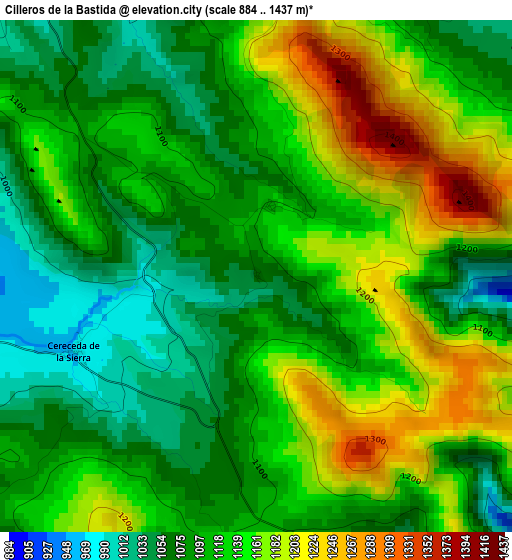 Cilleros de la Bastida elevation map