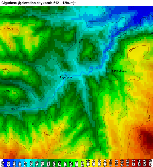 Cigudosa elevation map