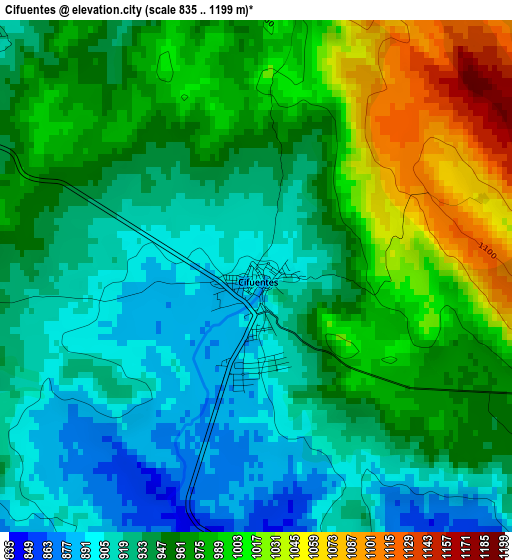 Cifuentes elevation map