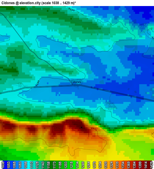 Cidones elevation map