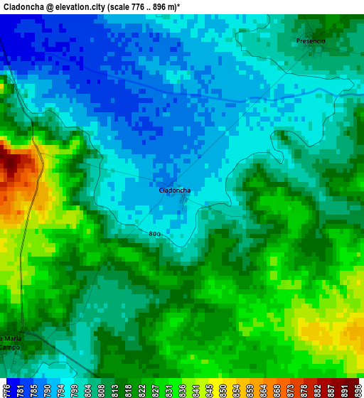 Ciadoncha elevation map