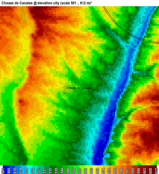 Chozas de Canales elevation map