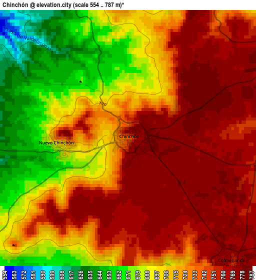 Chinchón elevation map