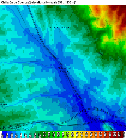 Chillarón de Cuenca elevation map