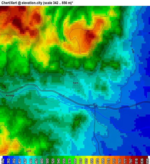 Chert/Xert elevation map