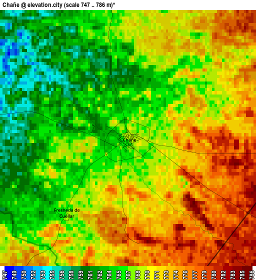 Chañe elevation map