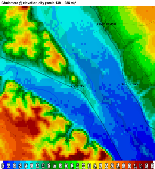 Chalamera elevation map