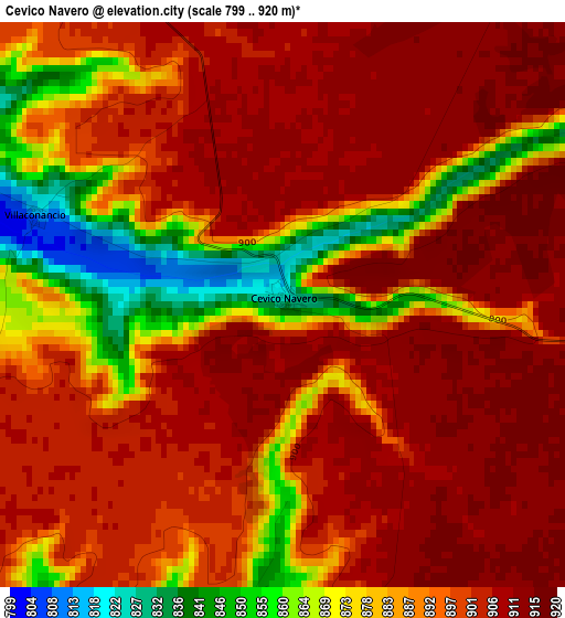 Cevico Navero elevation map