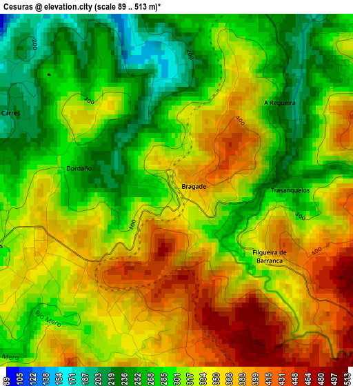 Cesuras elevation map