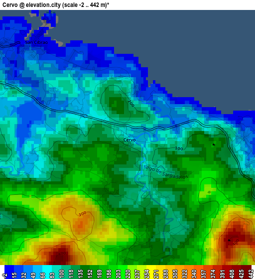 Cervo elevation map