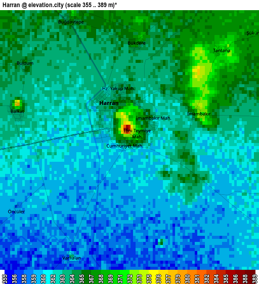 Harran elevation map