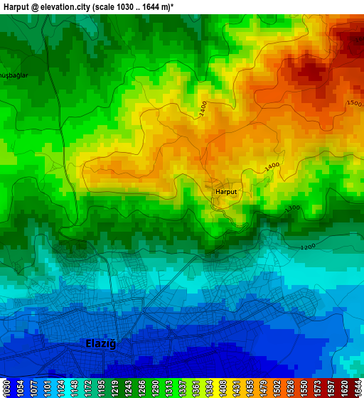 Harput elevation map