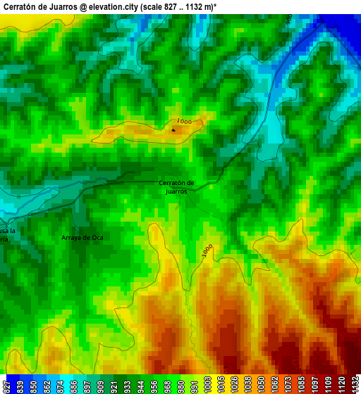 Cerratón de Juarros elevation map