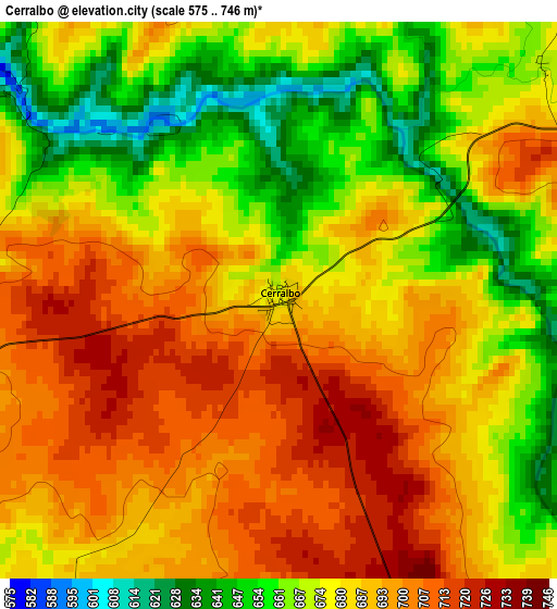 Cerralbo elevation map