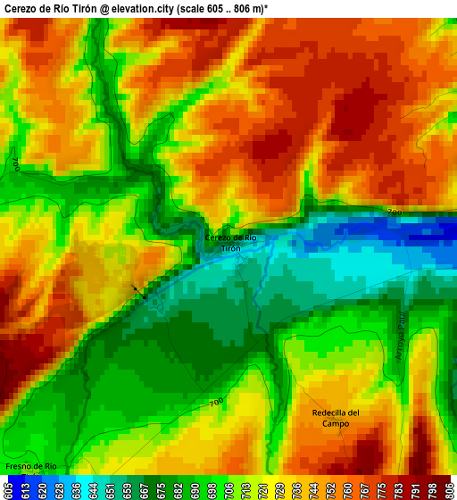 Cerezo de Río Tirón elevation map