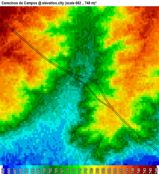 Cerecinos de Campos elevation map