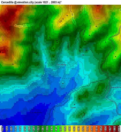 Cercedilla elevation map