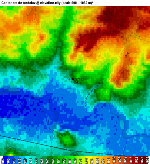 Centenera de Andaluz elevation map