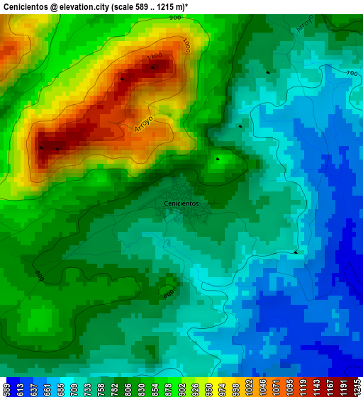 Cenicientos elevation map