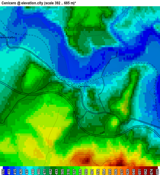 Cenicero elevation map