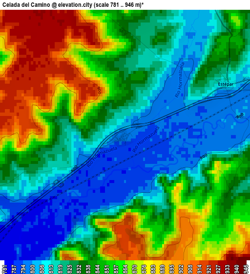 Celada del Camino elevation map