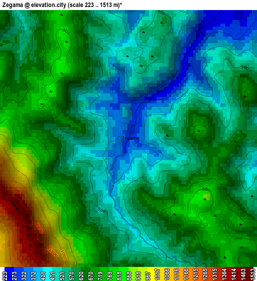 Zegama elevation map