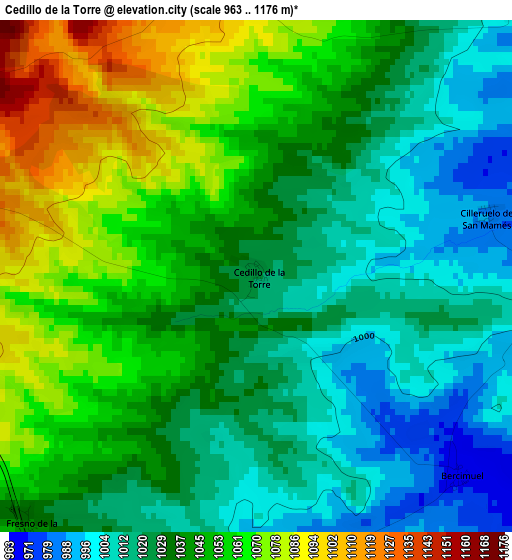 Cedillo de la Torre elevation map