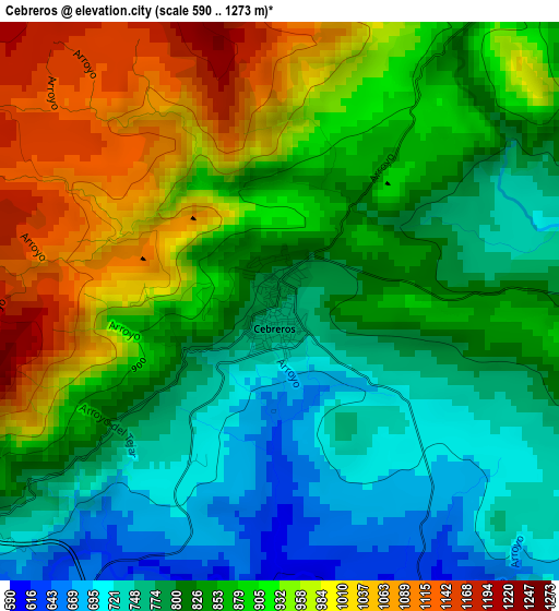 Cebreros elevation map