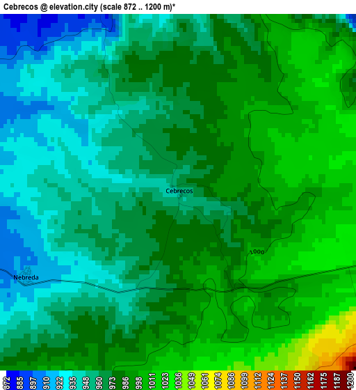 Cebrecos elevation map