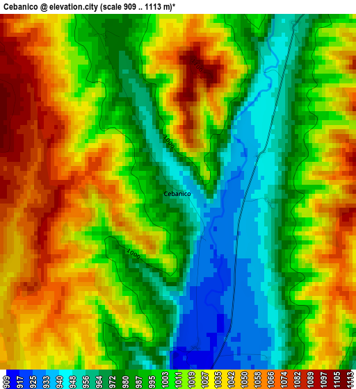 Cebanico elevation map