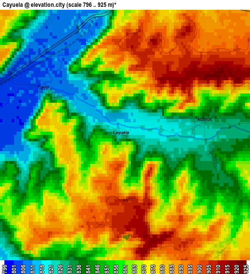 Cayuela elevation map