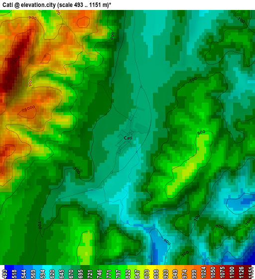 Catí elevation map