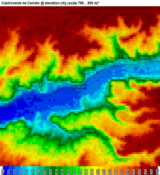 Castroverde de Cerrato elevation map