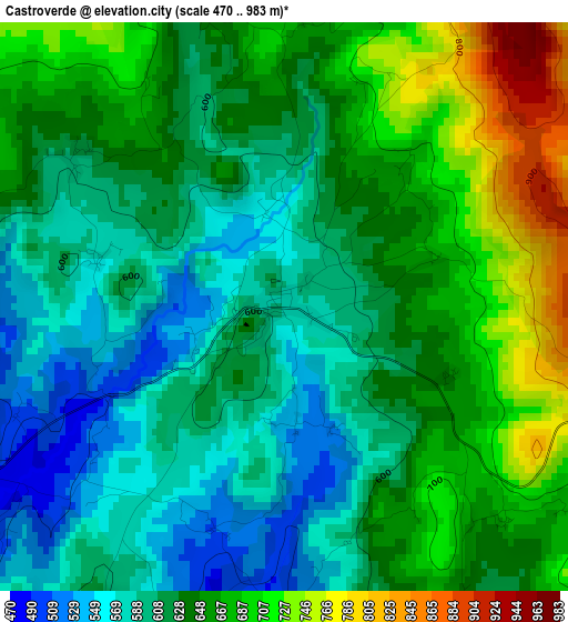 Castroverde elevation map