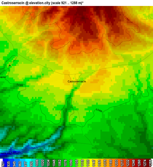 Castroserracín elevation map