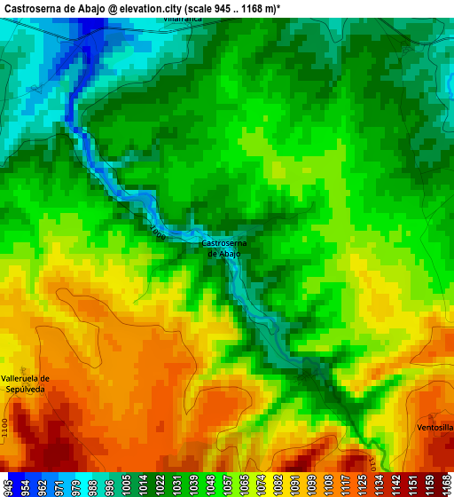 Castroserna de Abajo elevation map