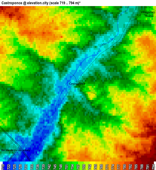 Castroponce elevation map