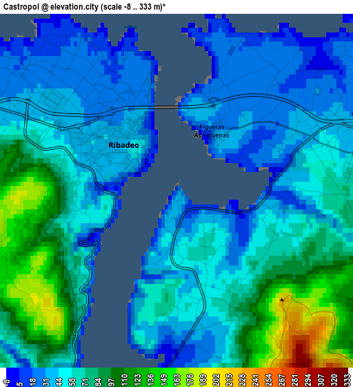 Castropol elevation map