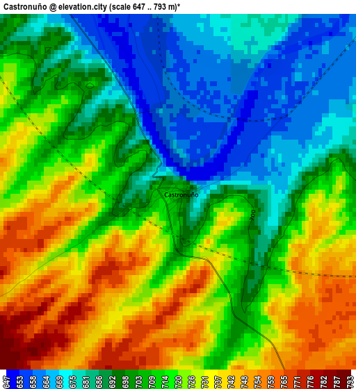 Castronuño elevation map