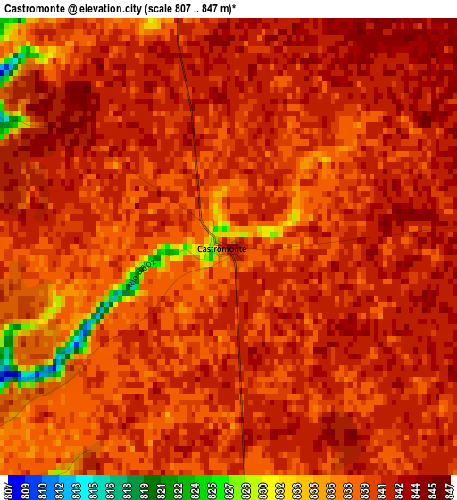 Castromonte elevation map