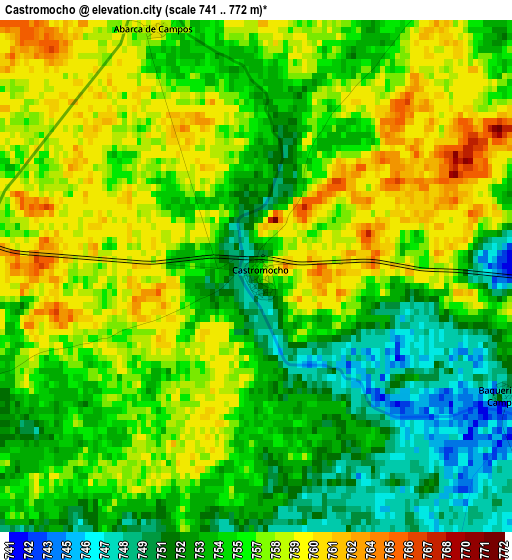 Castromocho elevation map