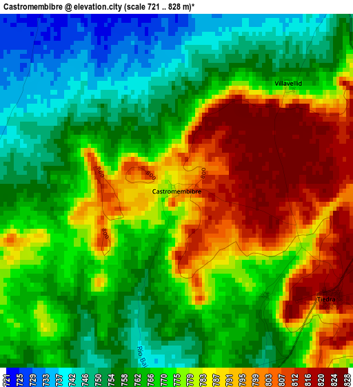 Castromembibre elevation map