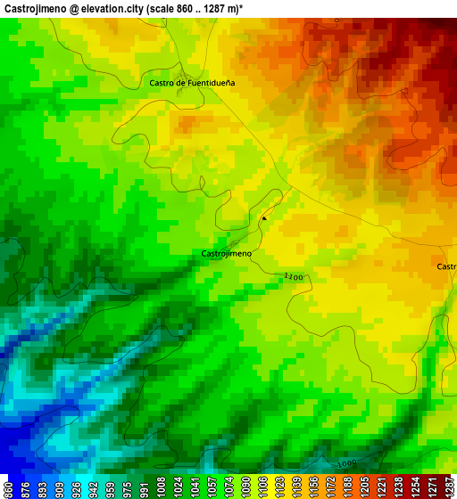 Castrojimeno elevation map