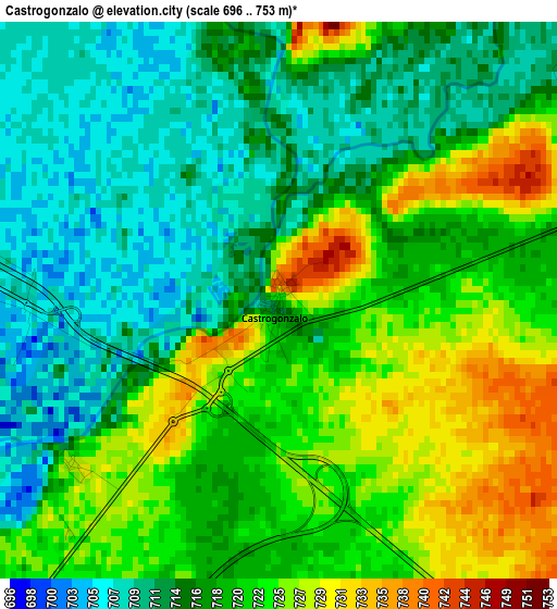 Castrogonzalo elevation map