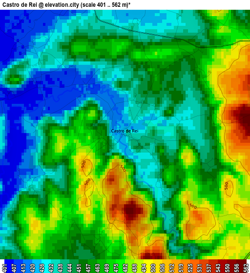 Castro de Rei elevation map