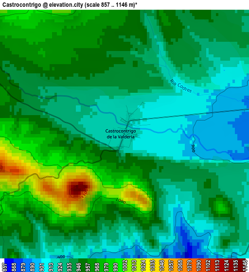 Castrocontrigo elevation map